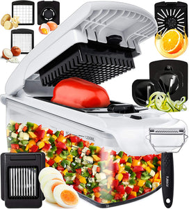 Fullstar Vegetable Chopper Onion Chopper Dicer - Peeler Food Chopper Salad Chopper Vegetable Cutter Vegetable Spiralizer Vegetable Slicer Zoodle Maker Lemon Squeezer Egg Separator Egg Slicer